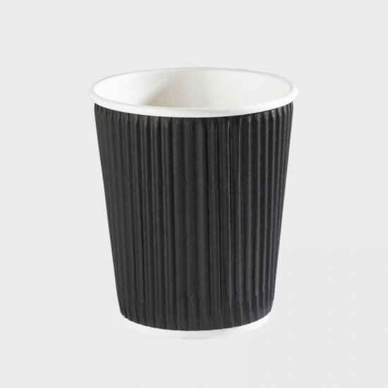 8oz Weave Hot Drink Paper Cup (25) Black