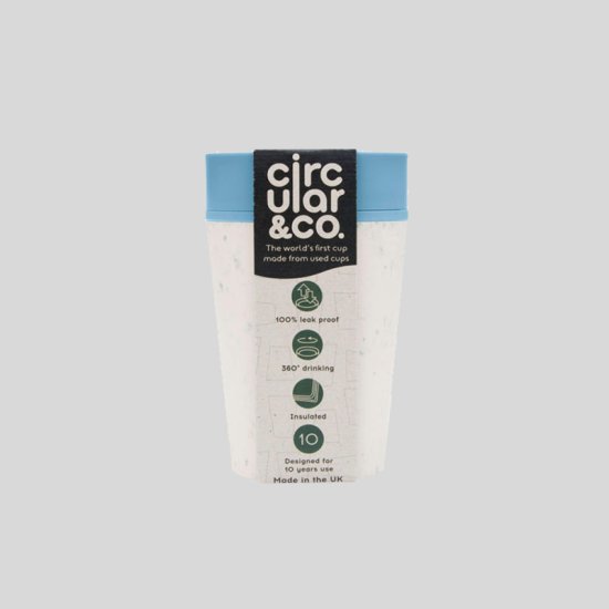 (image for) Circular Cup Co Reusable Thermal Cup 8oz Cream & Blue