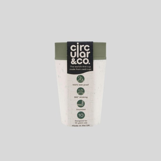 (image for) Circular Cup Co Reusable Thermal Cup 8oz Cream & Green