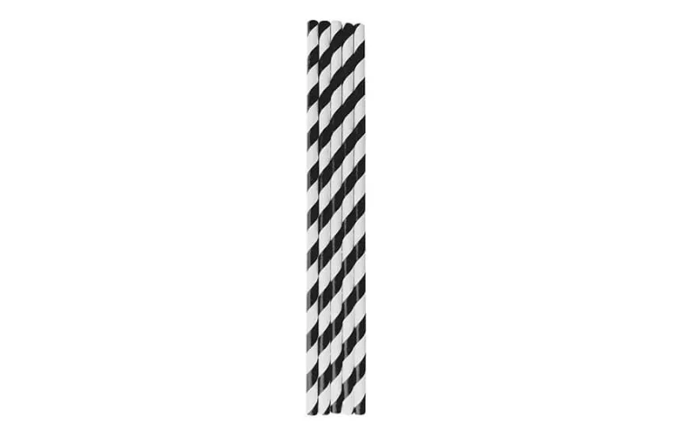 (image for) Straight Black & White Striped Paper Straw (5000)