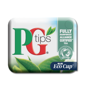 Klix Eco Cup 7oz PG Tips White with Sugar (375)