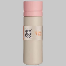 Circular & Co Reusable Water Bottle 21oz - Chalk & Pink
